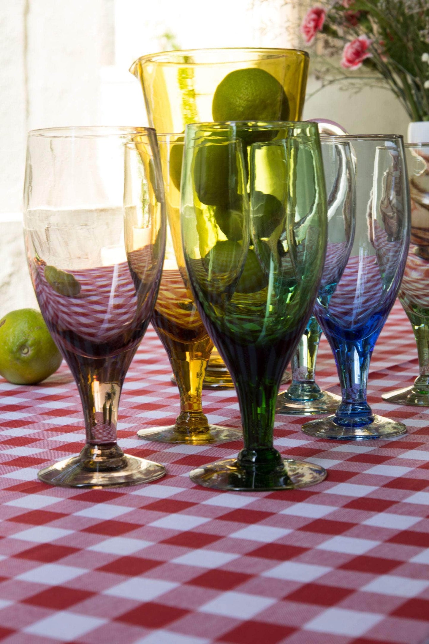 Vintage Multicolour Pitcher and Glasses Set