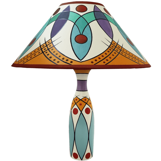 Harlequin Hand Painted 14" Lampshade in Yellow Red