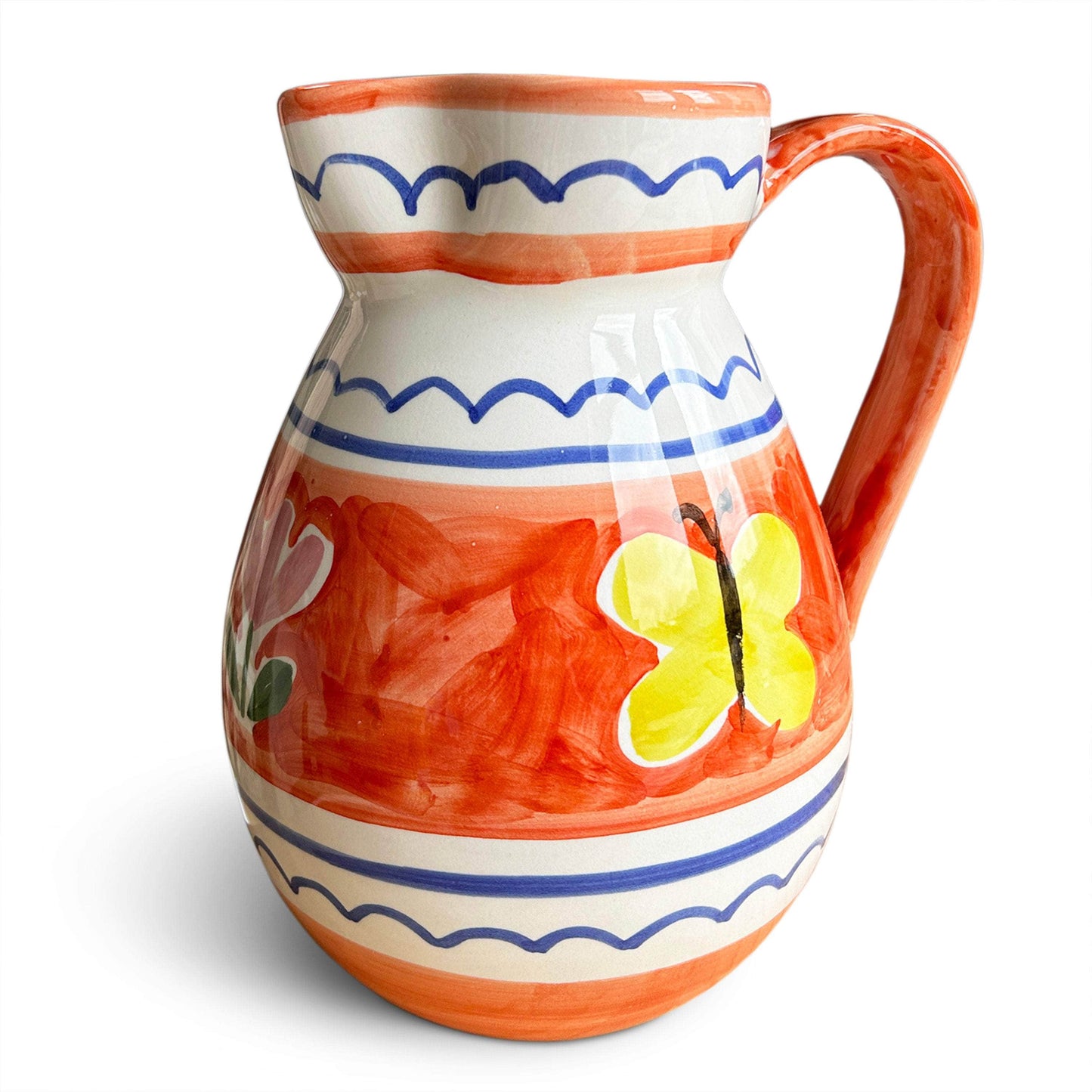 Terracotta Butterfly Fleur Pitcher