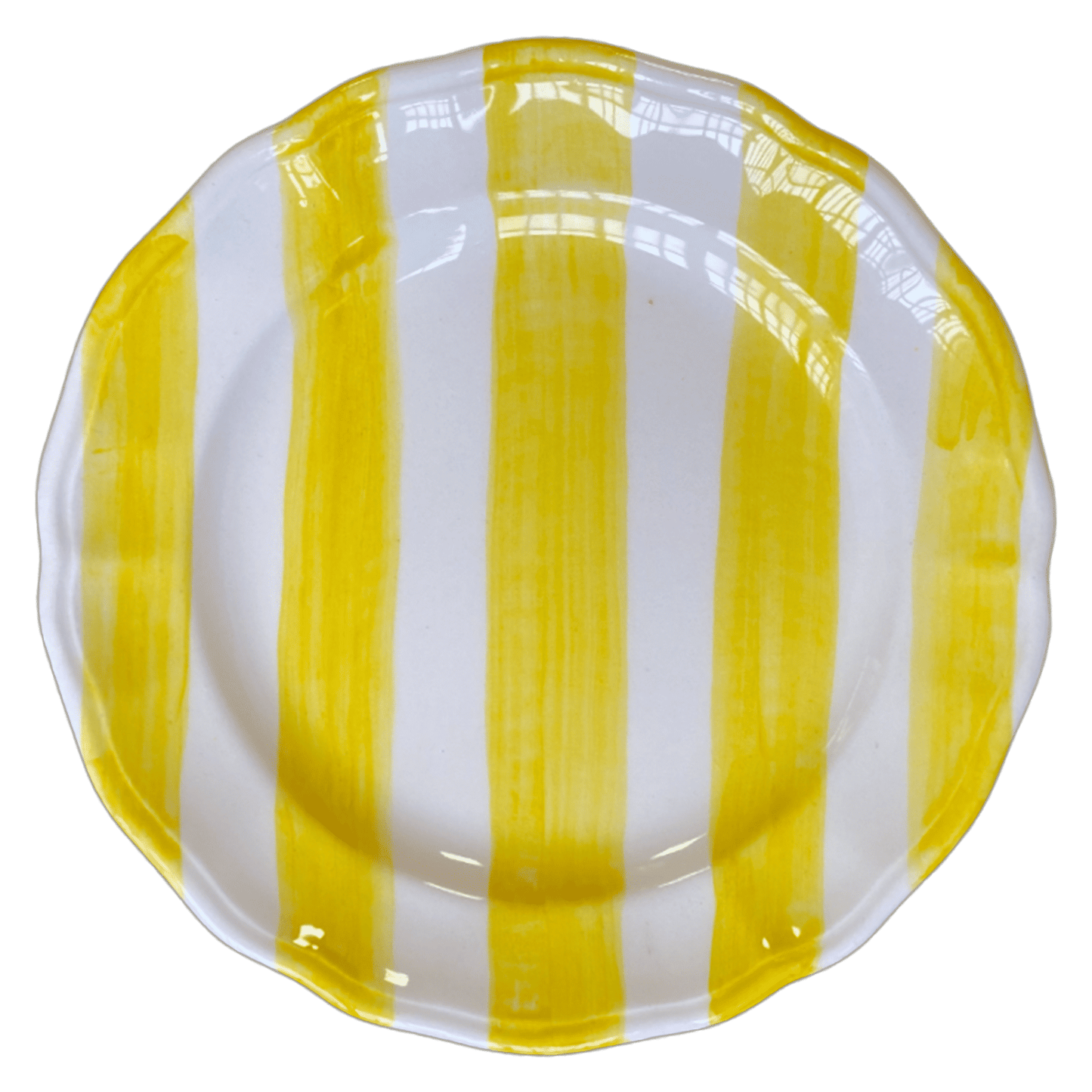 Set of Two Hand-Painted Ceramic Dinner Plates - Stripe Collection