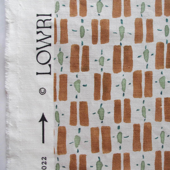 Printed Little Check Fabric - Terracotta