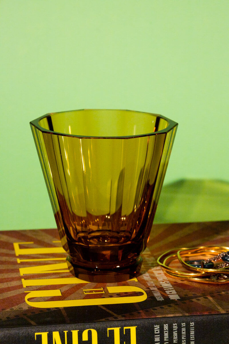 Art Deco Amber Crystal Vase