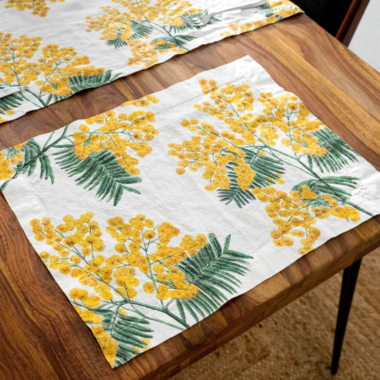 Linen Placemats MIMOSA  Set of 2 Off White