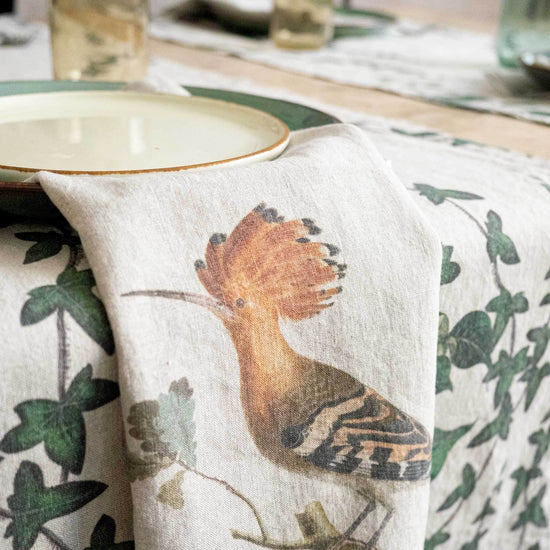 Linen Napkins WOODLAND BIRDS Set of 6