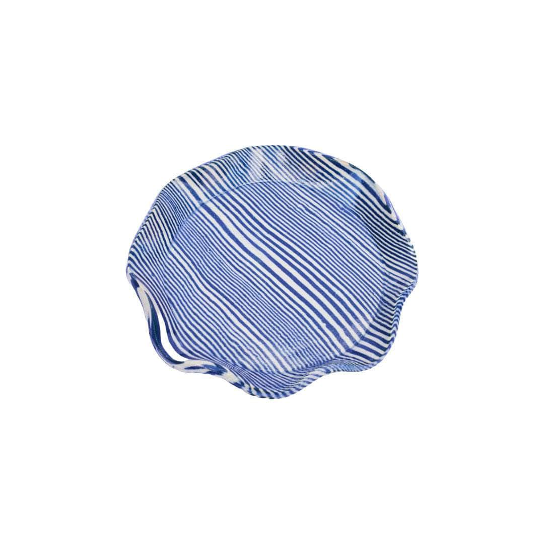 Cobalt Striped Trinket Dish