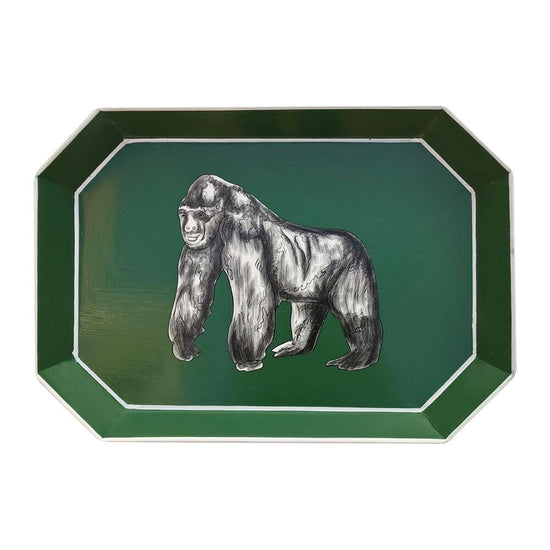 Fauna Hand-Painted Iron Tray - Gorilla