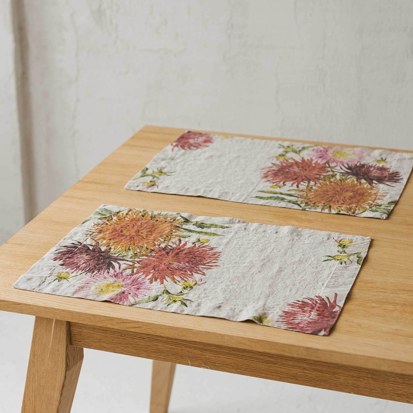 Linen Placemats COUNTRY FLOWERS  Set of 2