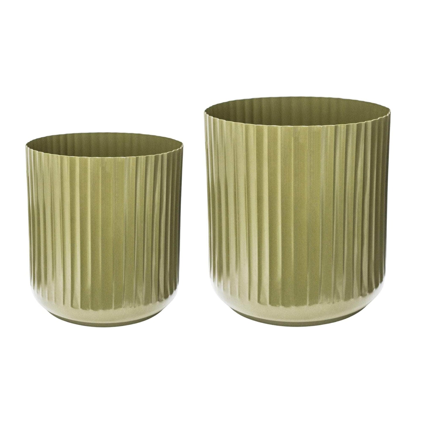 Hudson Green Corrugated Planter Set of Two