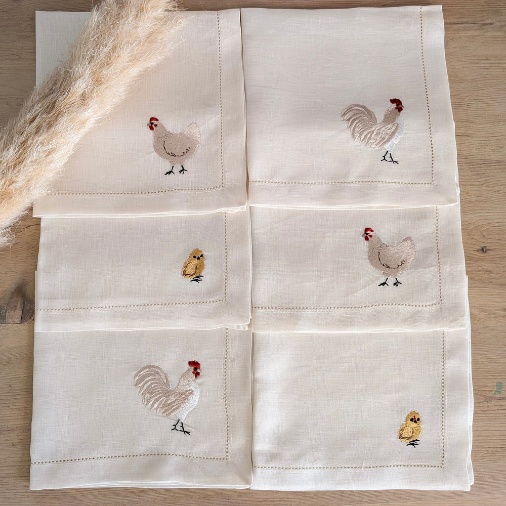 Farm - Farm Animals Embroidery Table Napkin (Set of 6)