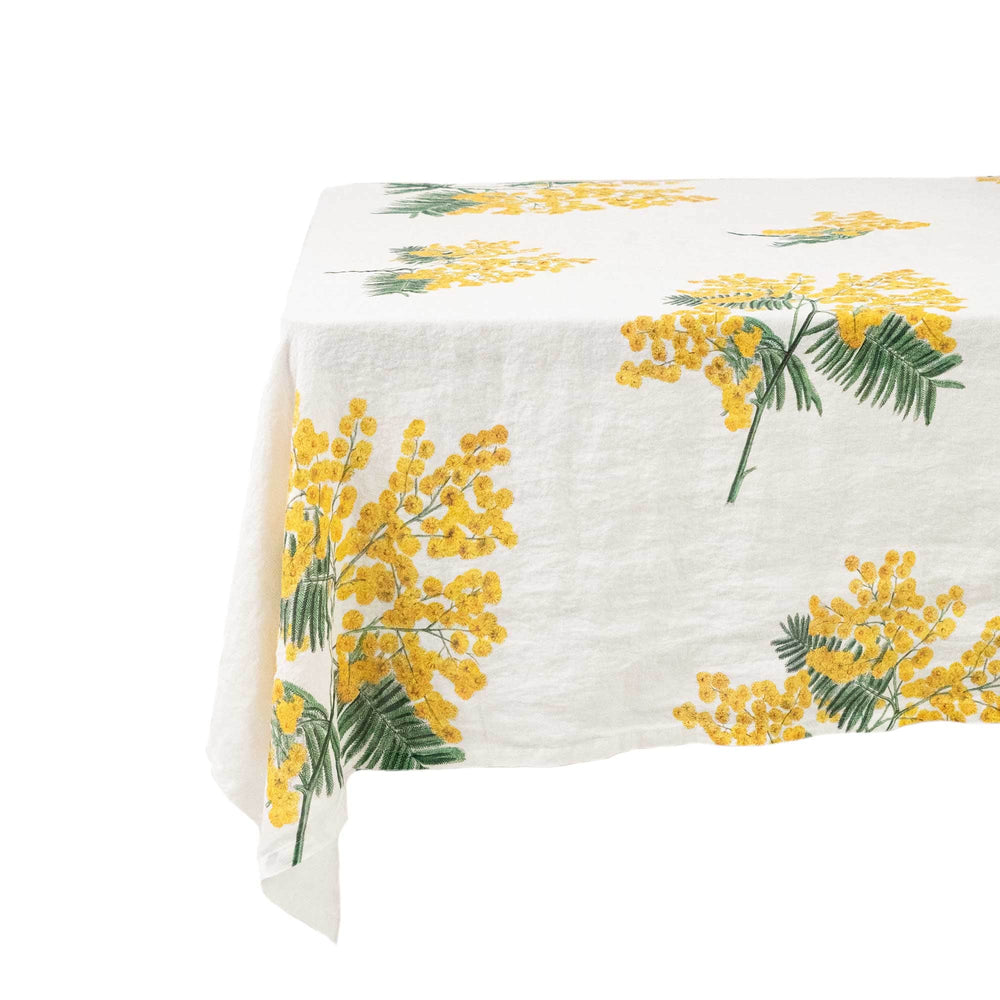 Linen tablecloth MIMOSA Off White