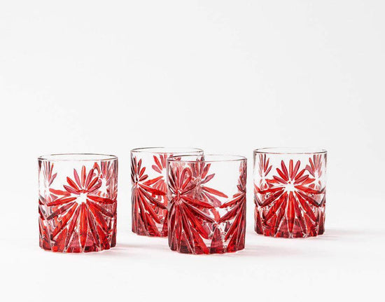 The Stars Hand-Painted Crystal Glasses - Set of 4 Tumblers