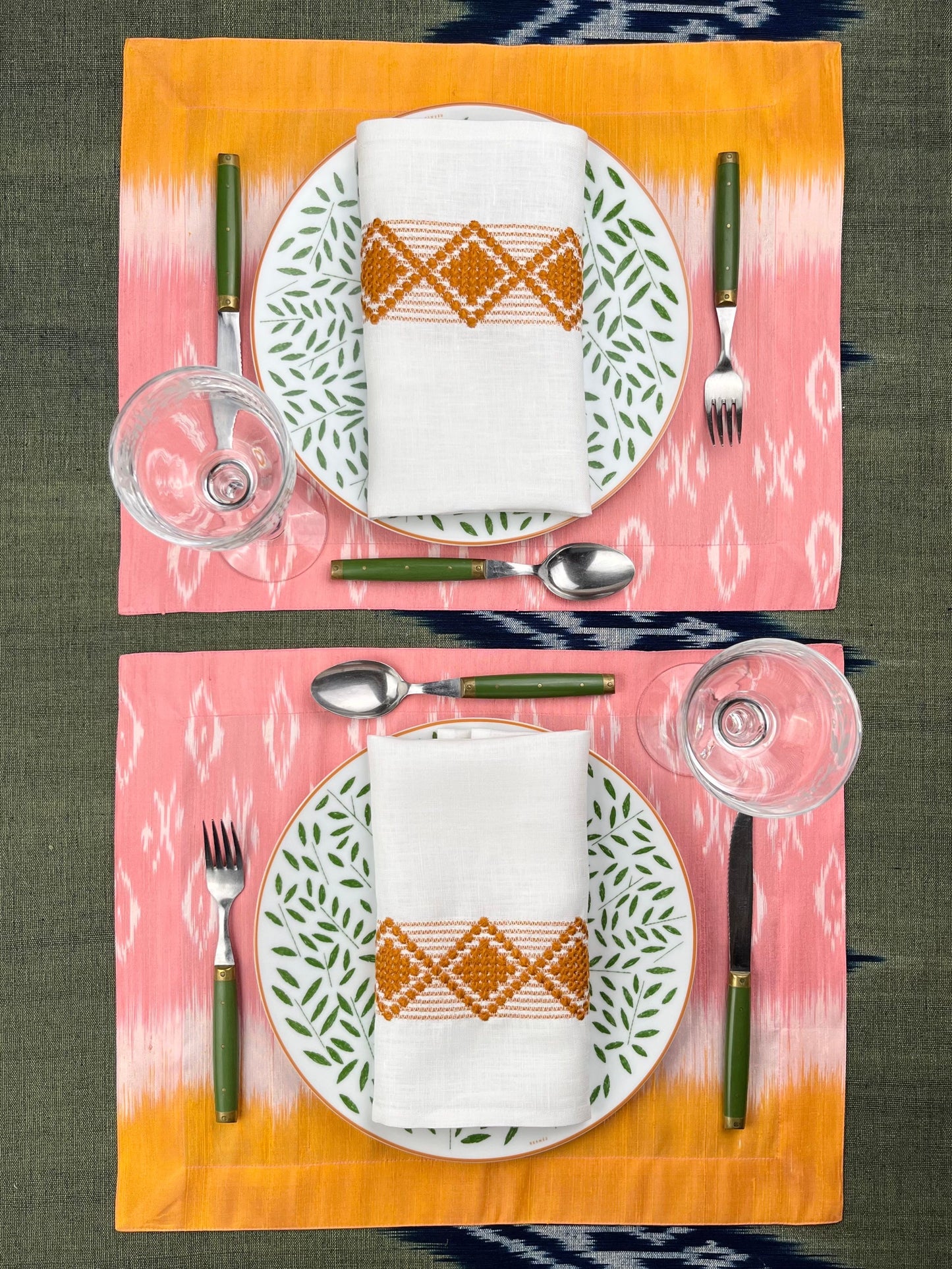 Raw Silk Placemats - Vintage Ikat