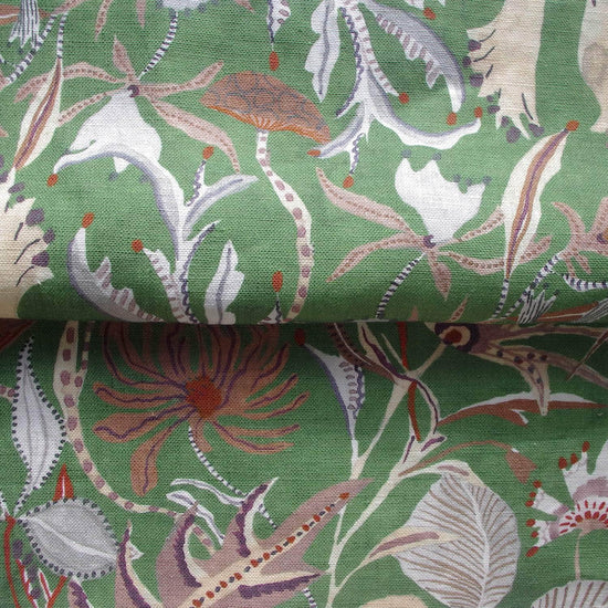 Printed Woodland Forest Fabric- Green