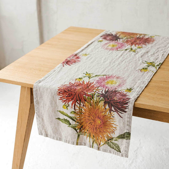 Linen Table Runner COUNTRY FLOWERS