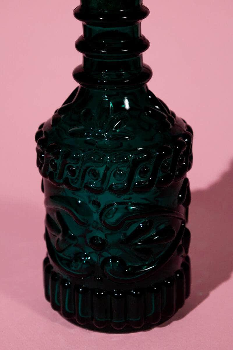 Vintage 70s Dark Green Decanter Bottle