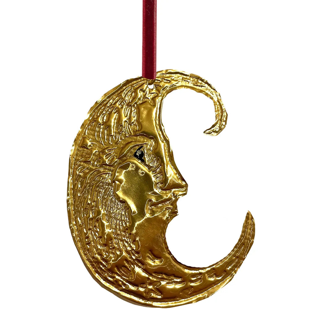 Gold Embossed Moon Ornament