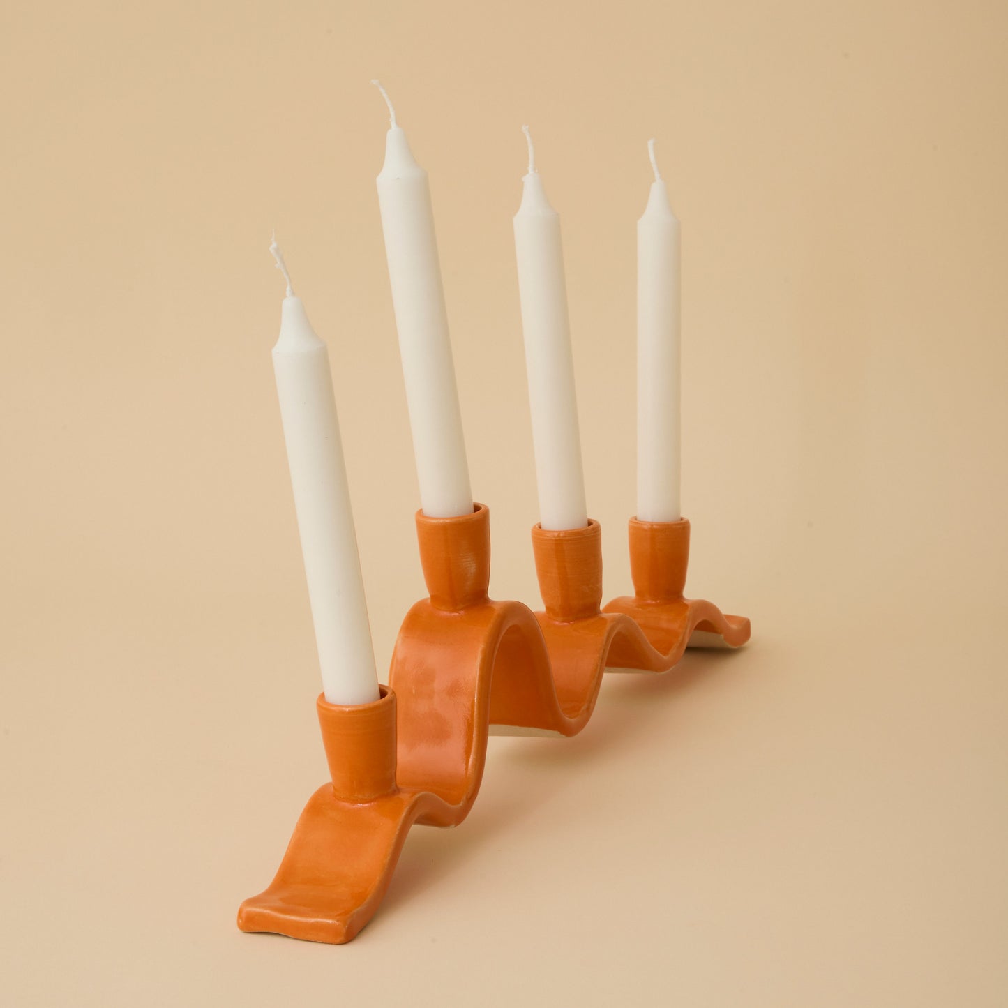 Large Wavy Candelabra - Orange