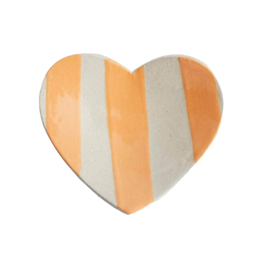 Duci Heart Striped Trinket Dish Orange