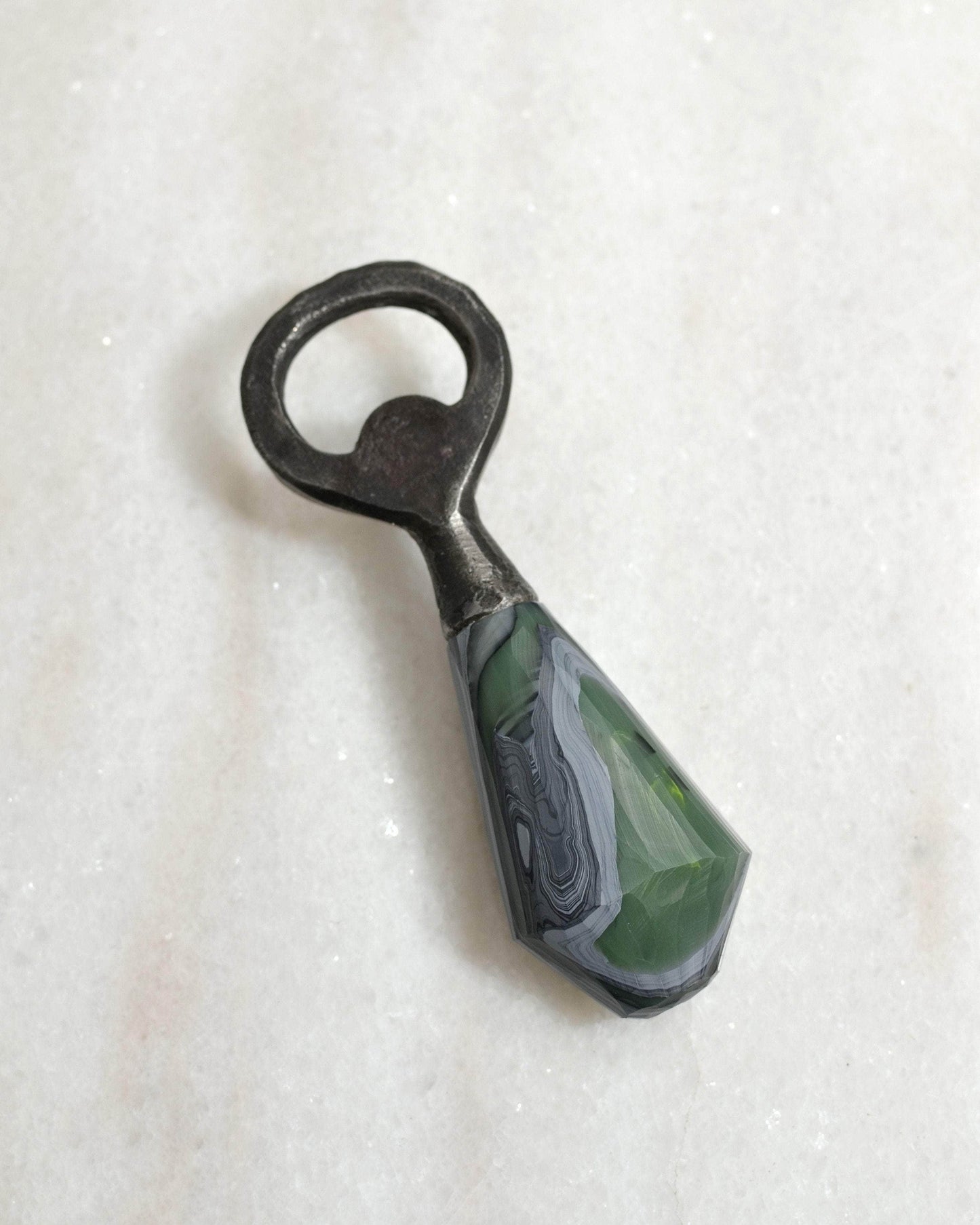 Recycled Plastic & Forged Steel Bottle Opener Stone Jade