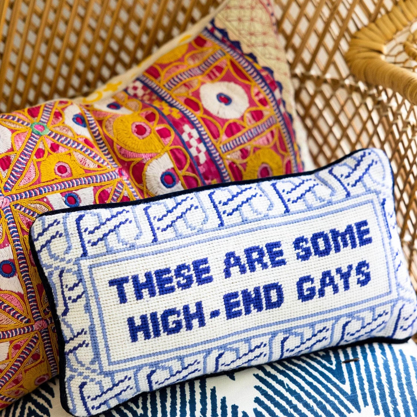 High-End Gays Needlepoint Pillow