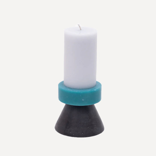 Stack Candle Tall - Lilac / Turquoise / Charcoal