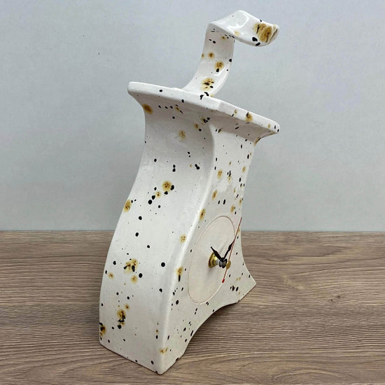 Ceramic Mantel Clock - Confetti Glaze