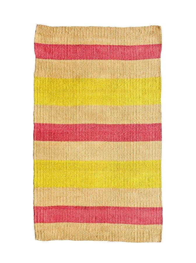 MAKALI: Pink & Yellow Woven Sisal Rug