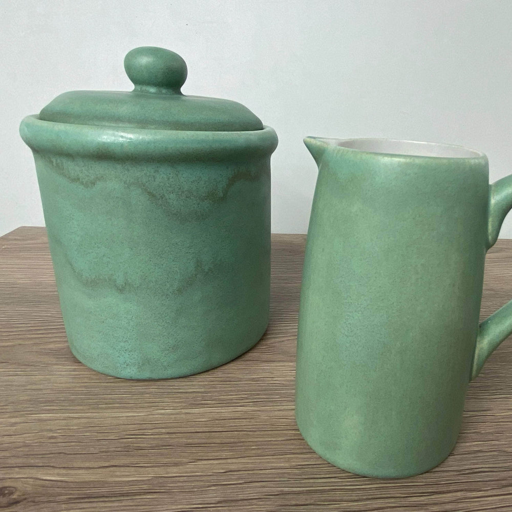 Cornish Copper Canister and Milk Jug Set