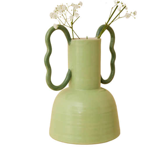 Wiggle Handle Vase - Mint Green