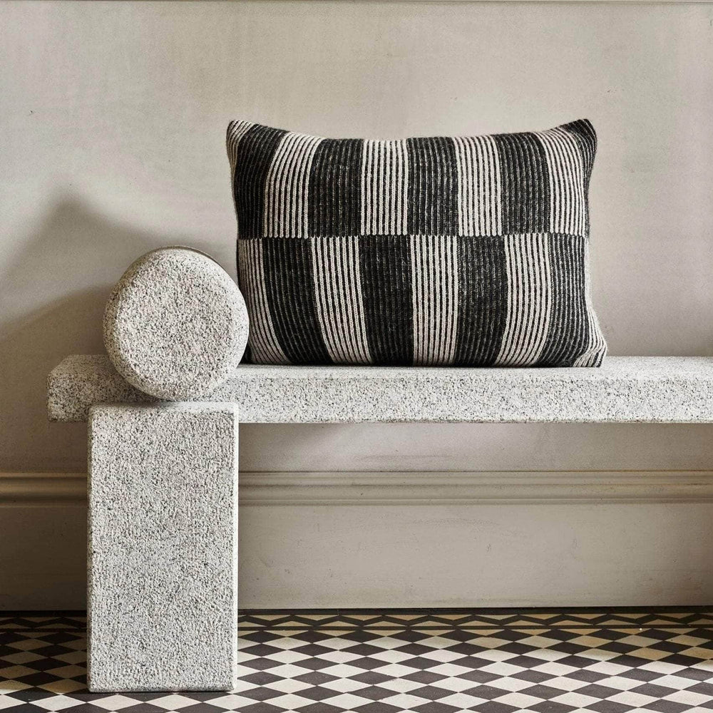 British Wool Tiles Cushion - B&W 55cm x 40cm