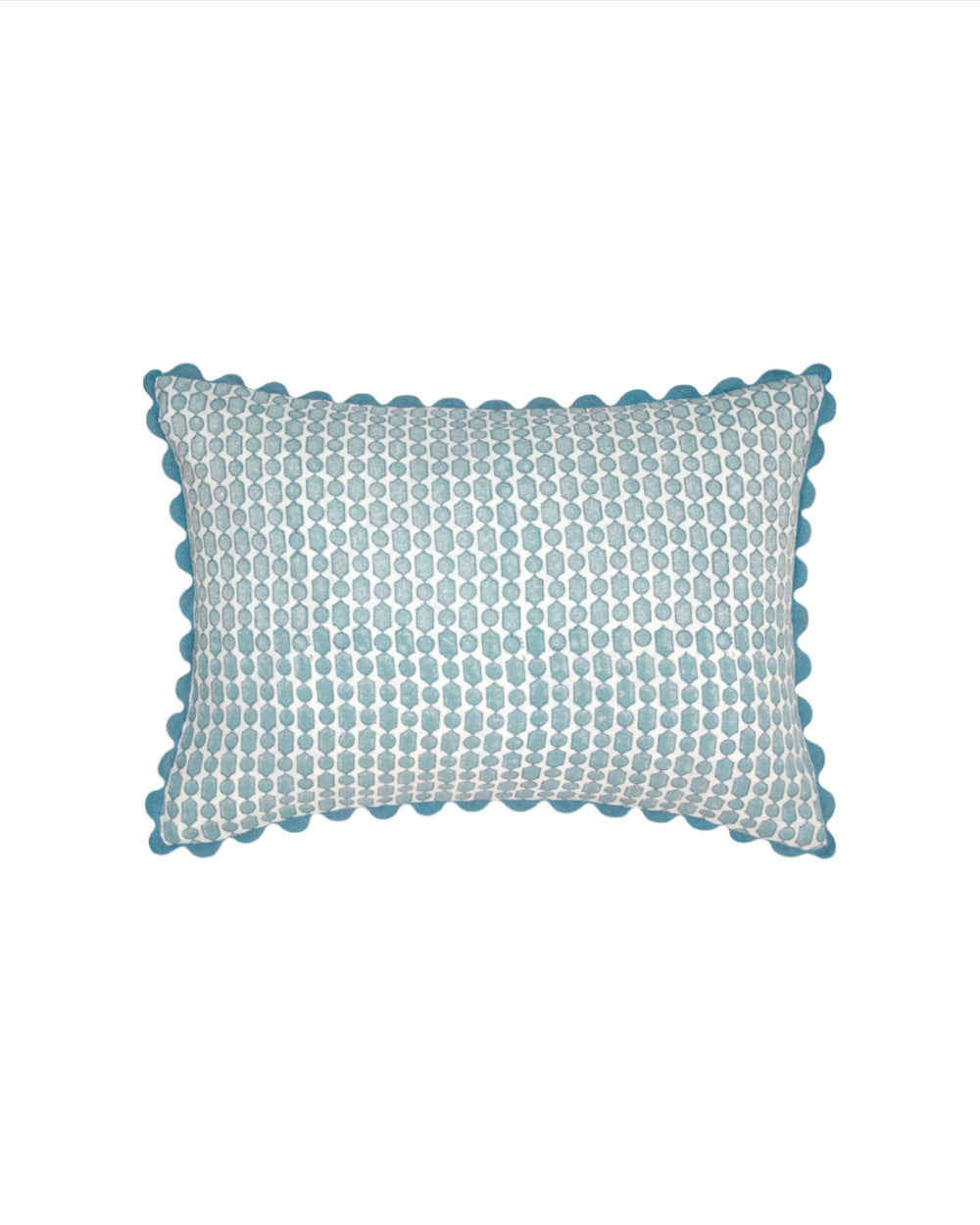 Viale Block Print Cushion - Blue