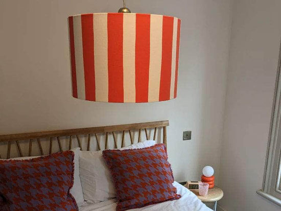 Peel orange & white stripe printed shade