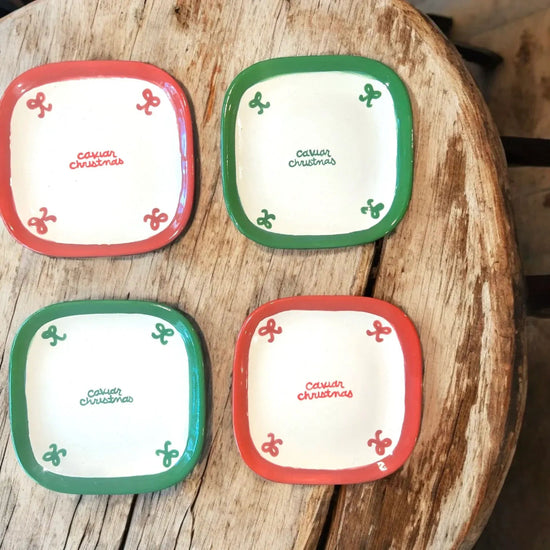 "caviar christmas" Tiny Plates/Set of Four