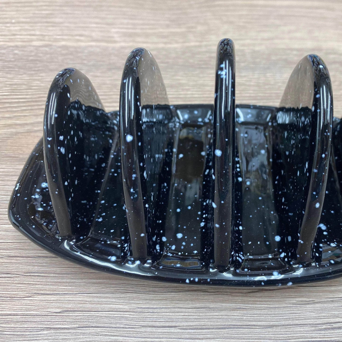 Toast Rack with Speckled Black Glaze