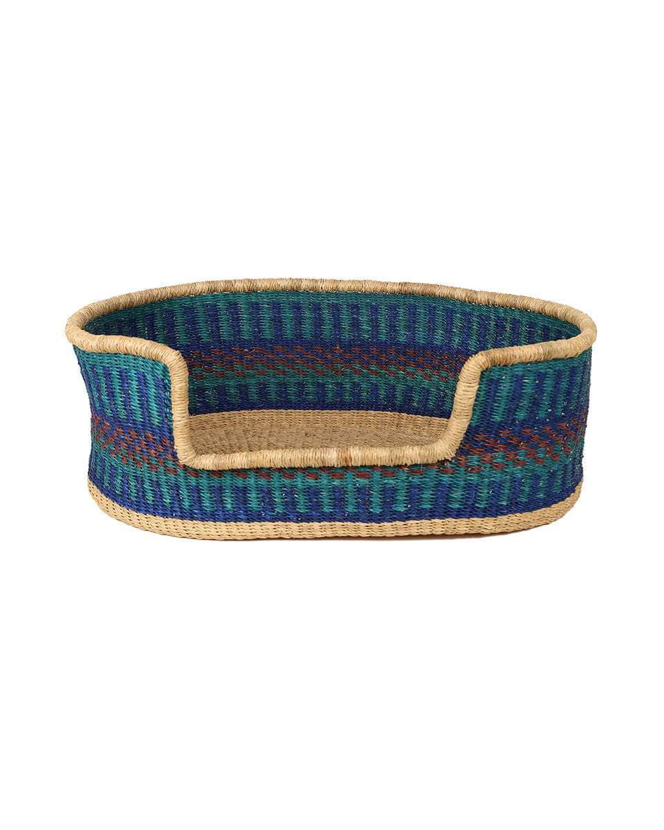 BUAKU: Blue & Brown Dog Basket - Small