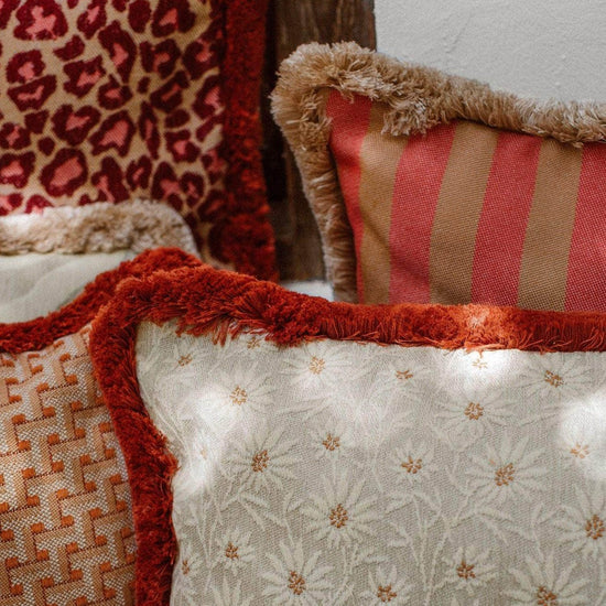 Cushion Jackie Camel & Red