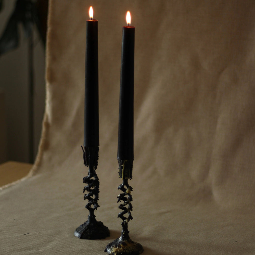 Dinner Pillar Candles - Black