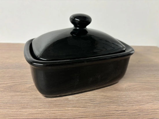 Butter Dish with Lid - Jet Black Glaze