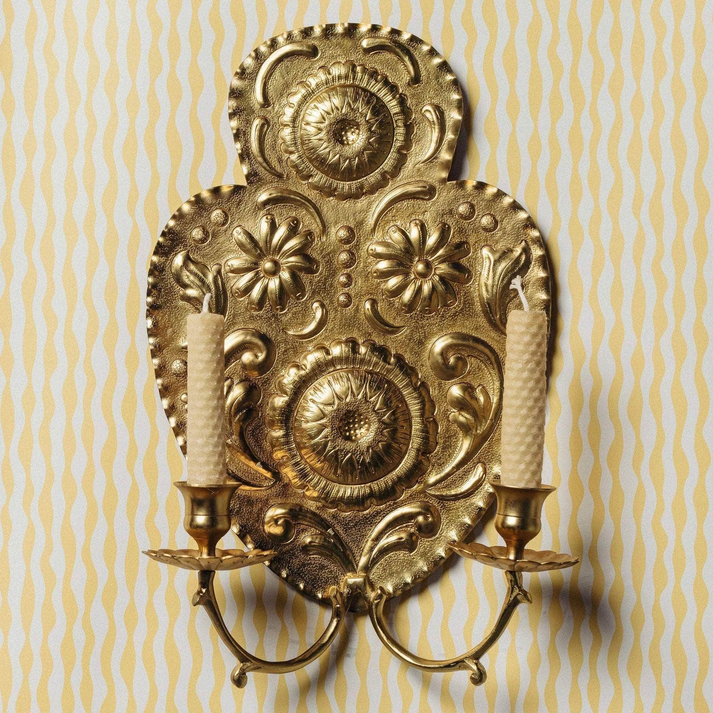 Daisy Brass Wall Sconce (Double)