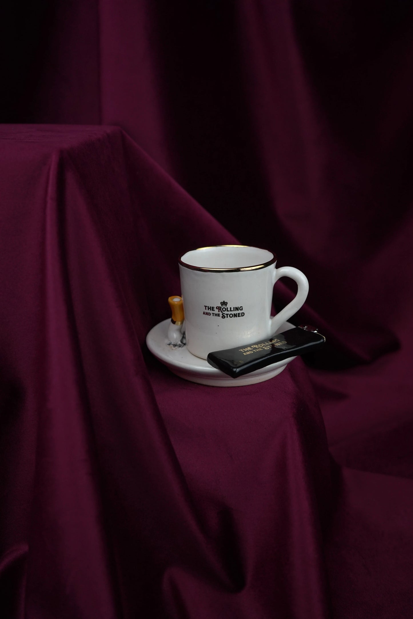 Branded Black Lighter Espresso Cup & Saucer