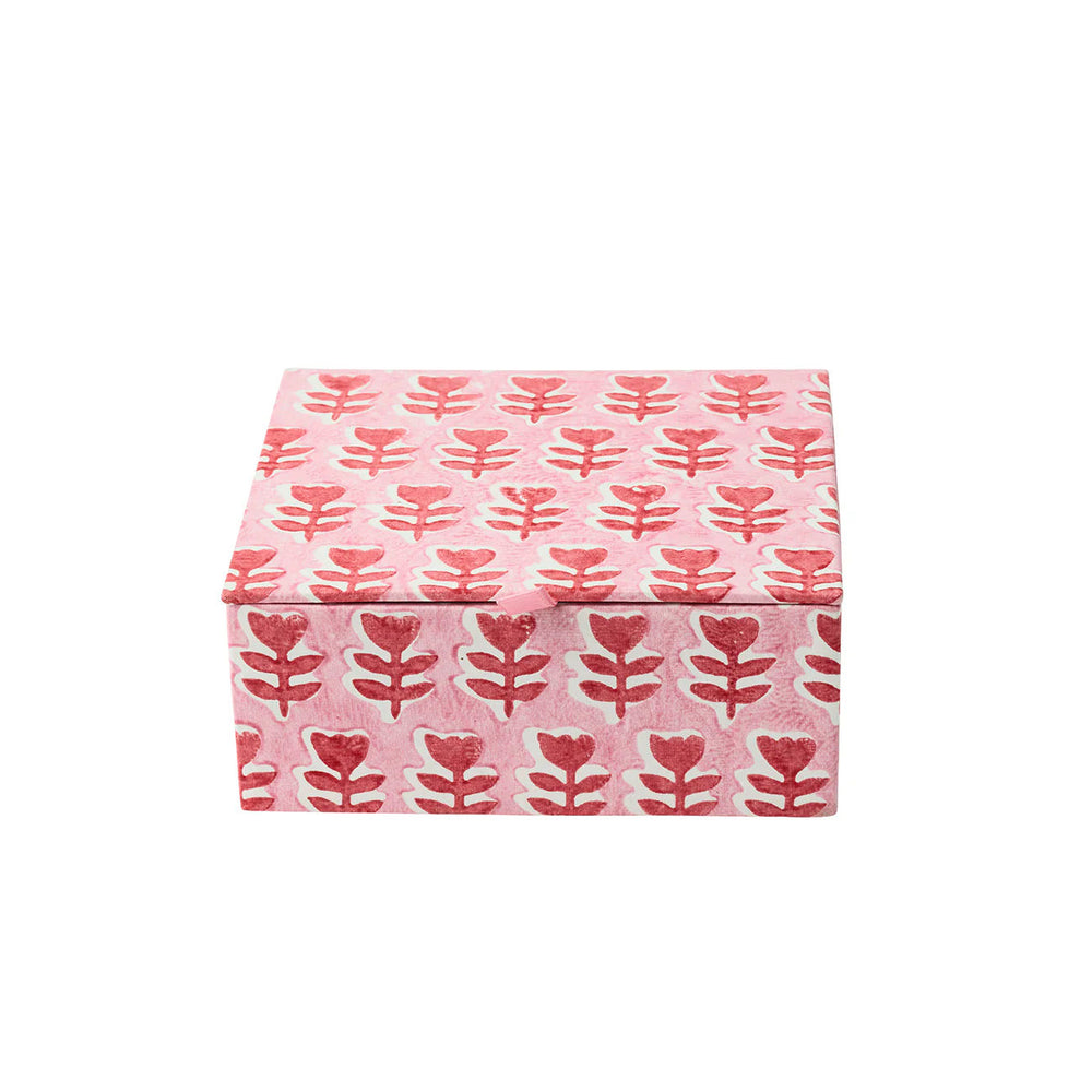 Trinket Box Flower Pink Red