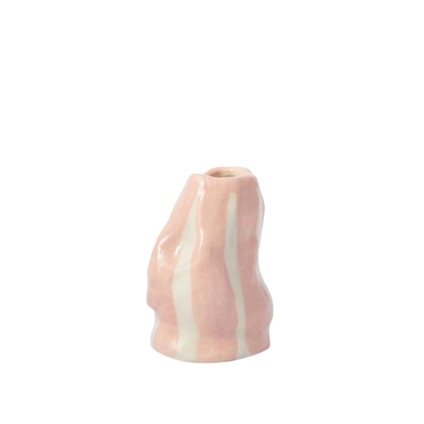 Blush Candy Stripe Candle Holder