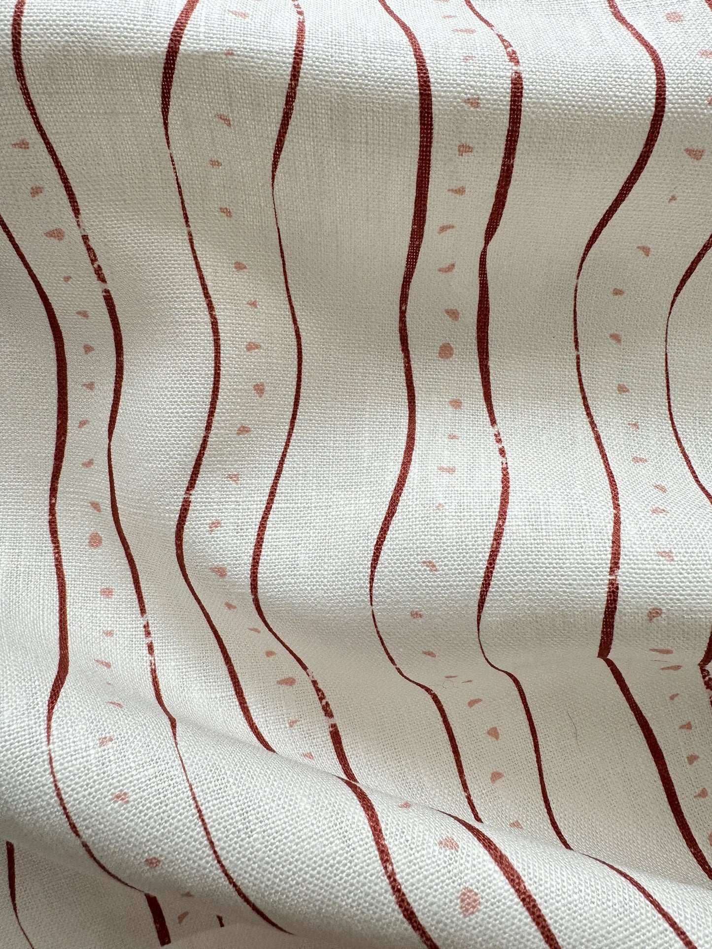 Rayure, Burgundy Linen Fabric