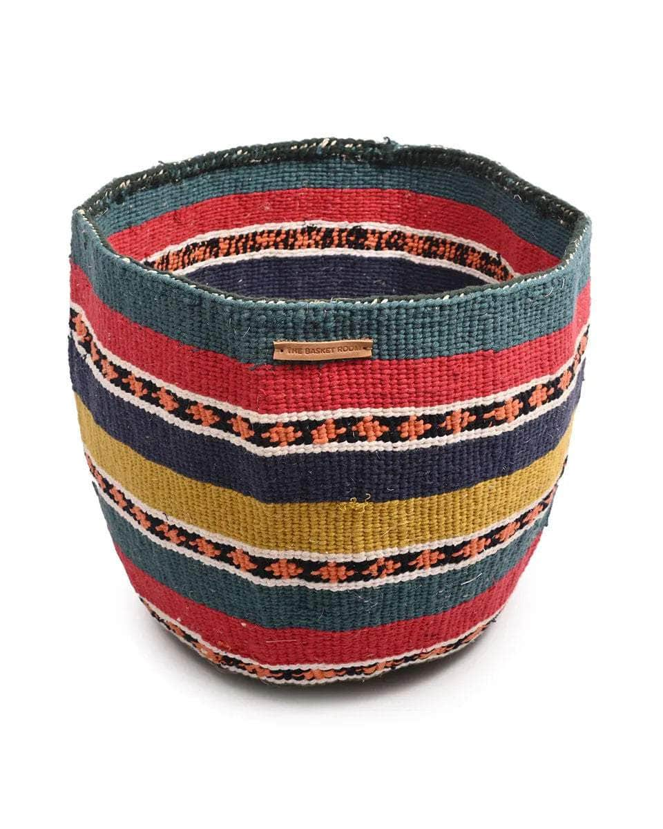 TATU: Extra Large Blue, Red, Yellow, Orange Wool Basket