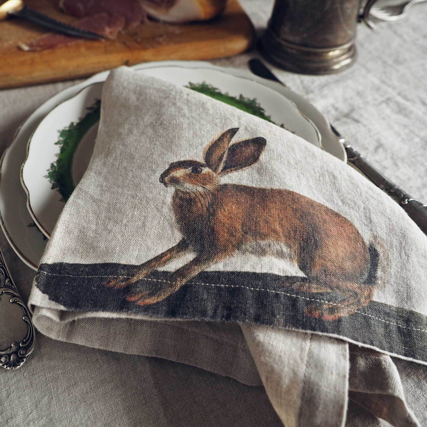 Linen Napkins WILD ANIMALS Set of 6