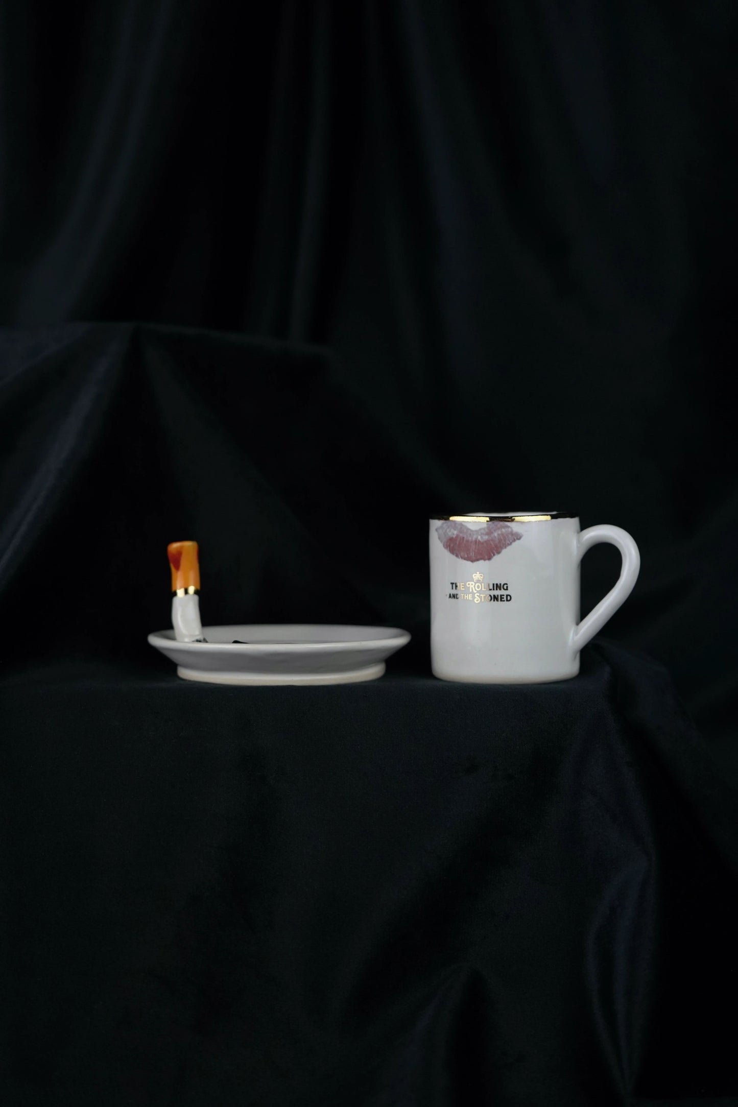 Lipstick Ciggy Espresso Cup & Saucer