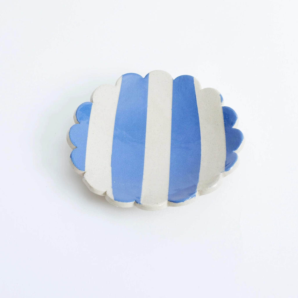 Duci Striped Trinket Dish Blue