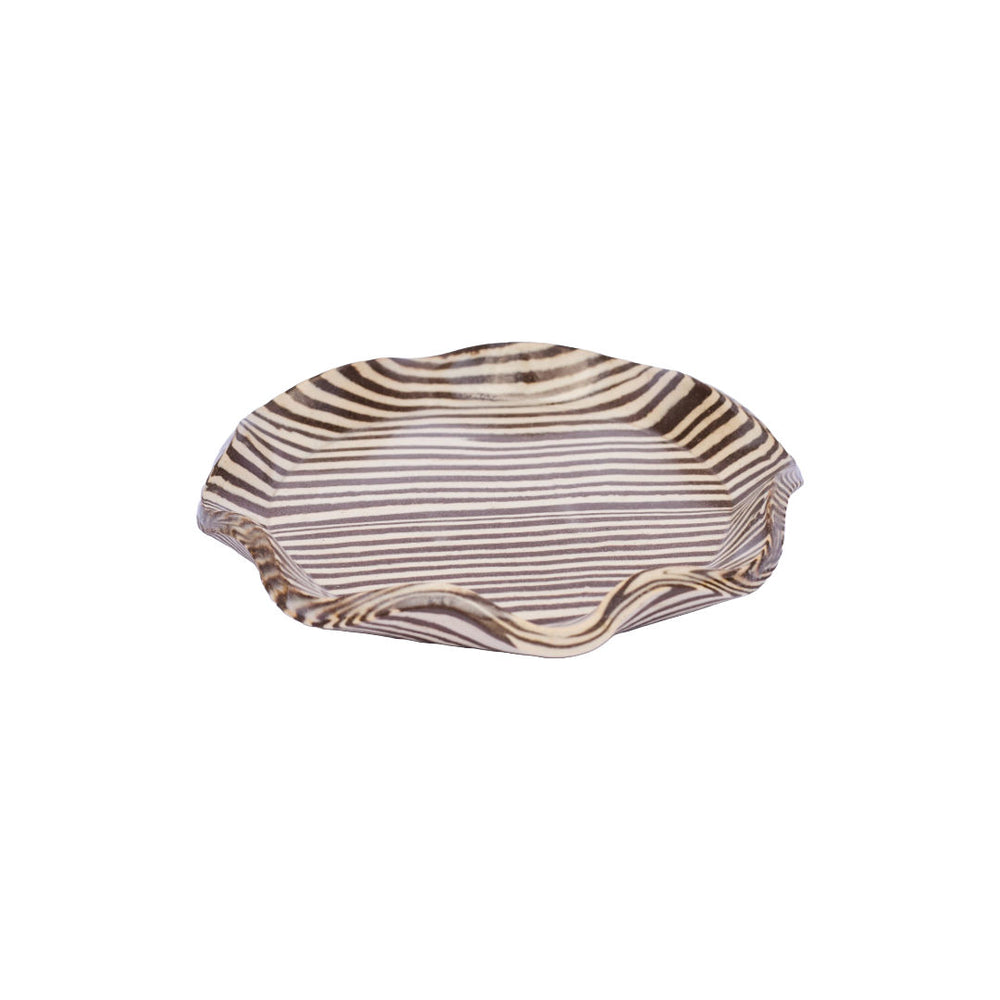 Brown Striped Trinket Dish