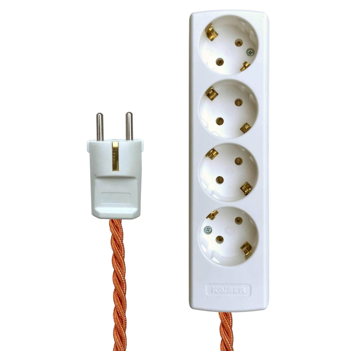 Copper & White Extension Lead EU