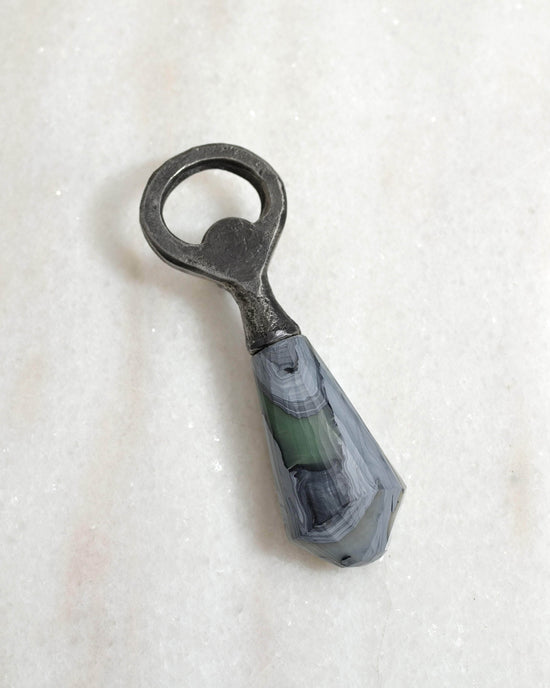 Recycled Plastic & Forged Steel Bottle Opener Stone Jade